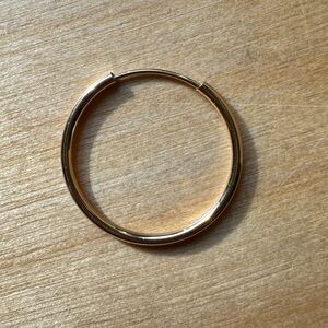 14k solid yellow gold infinity hoop single earring